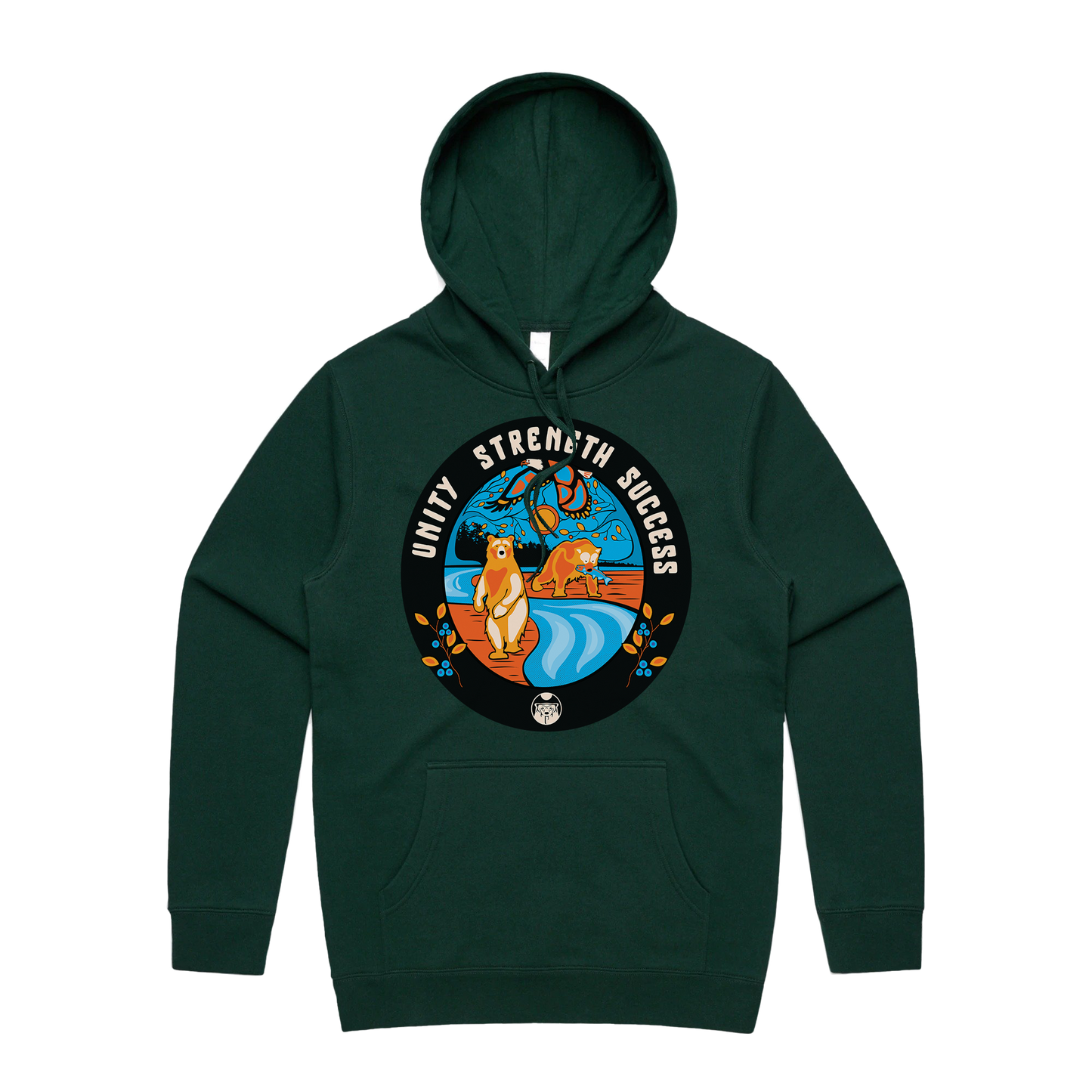 Unity Strength Success Bear Hoodie Green