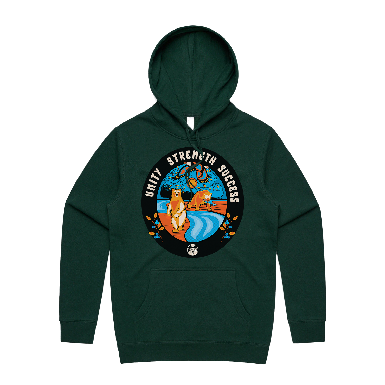 Unity Strength Success Bear Hoodie Green