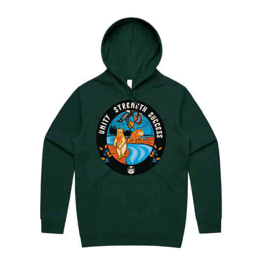 Unity Strength Success Bear Hoodie Green