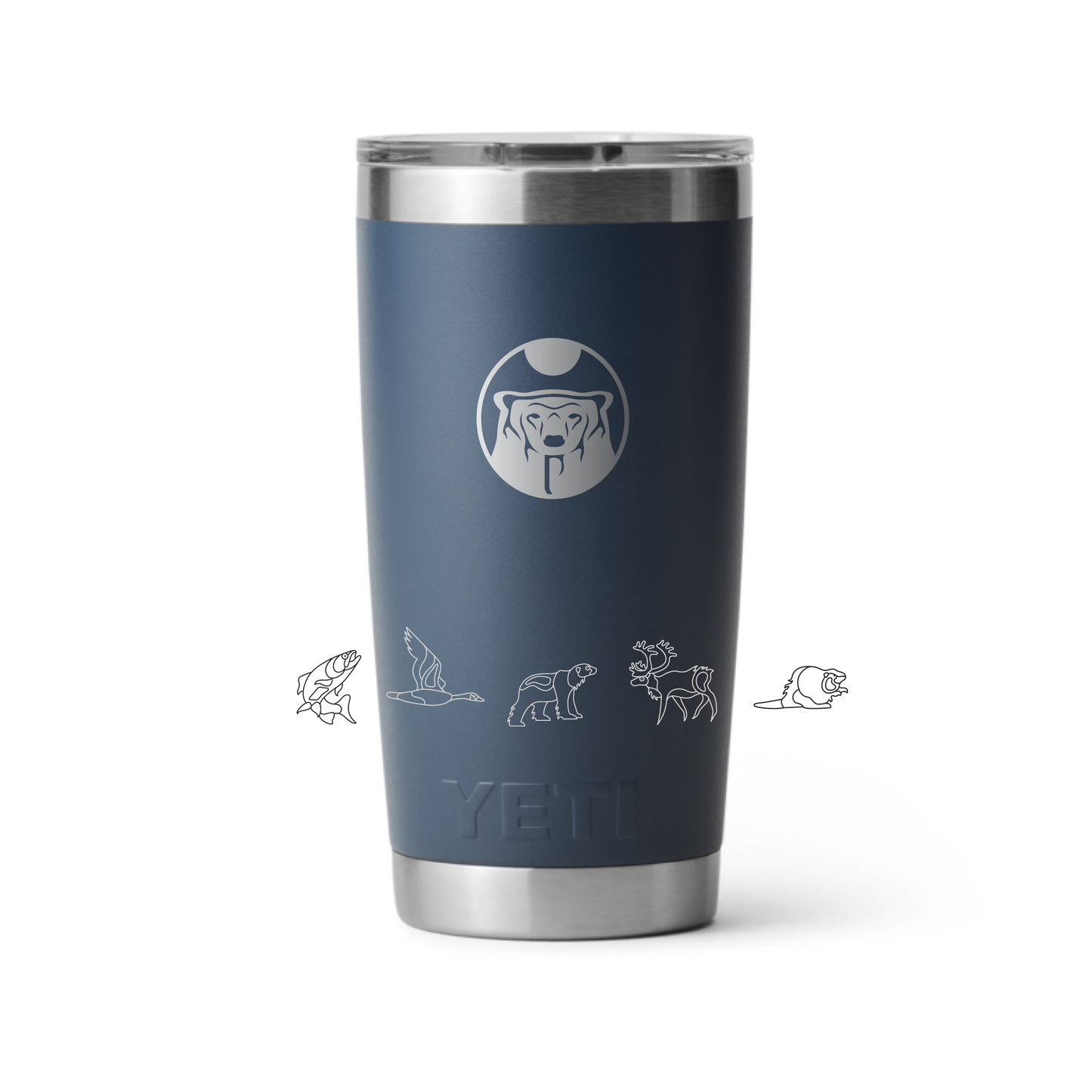 Yeti Rambler Navy with NAN graphics