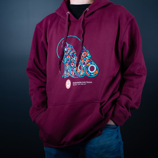 Wolf Burgundy Hoodie