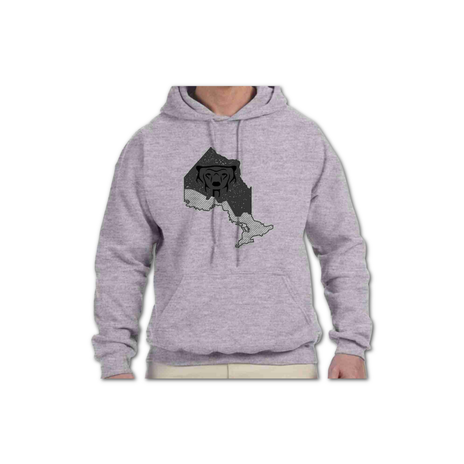 NAN Map Embroidered Grey Hoodie